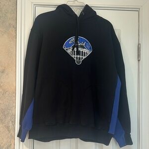 Majestic Black and Blue Citi Field Mets Pullover Hoodie Sweatshirt